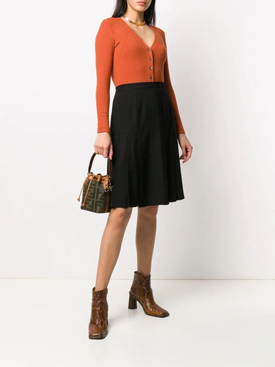 Pre-owned Chanel Pleated Knee-length Skirt In Black