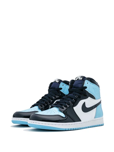 Shop Jordan Air  1 High Og "unc Patent Leather" Sneakers In Blue