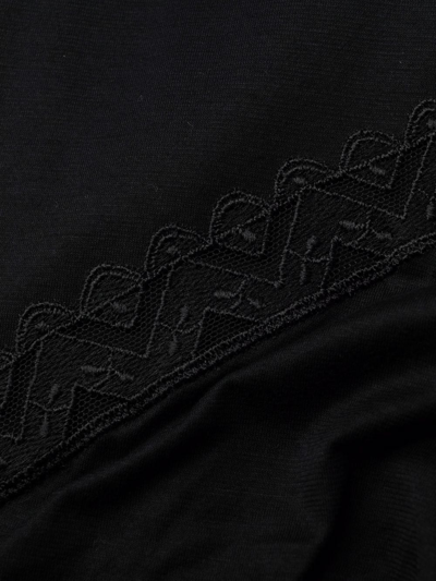 Eres Black Unique Pompone Slip Dress In Black