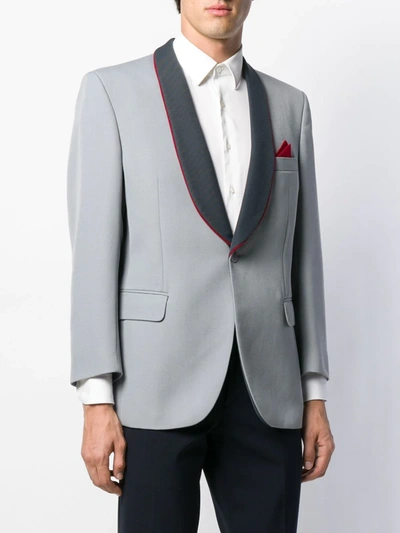 Pre-owned A.n.g.e.l.o. Vintage Cult 1970s Trunks' Shawl Lapels Contrasting Blazer In Grey