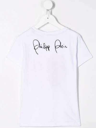 Shop Philipp Plein Junior Love Round Neck T-shirt In White
