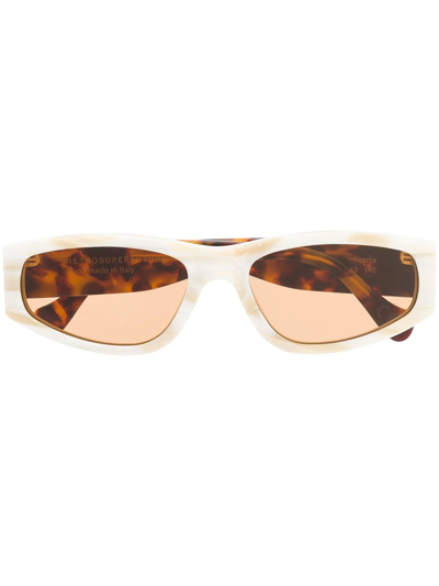 Shop Retrosuperfuture Neema Sunglasses In White