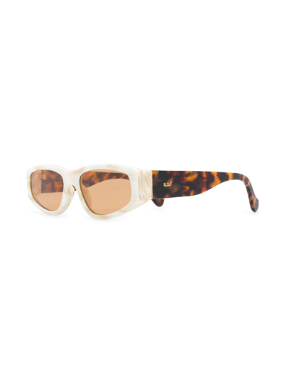 Shop Retrosuperfuture Neema Sunglasses In White