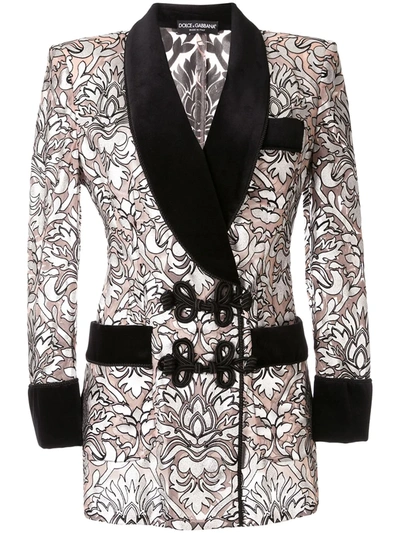 Shop Dolce & Gabbana Baroque Print Blazer In Pink