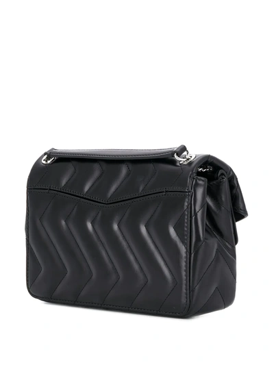 Shop Sandro Yza Quilted Shoulder Bag In Black