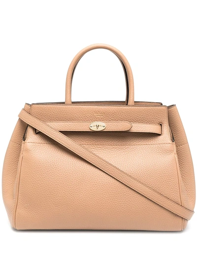 Shop Mulberry Belted Bayswater Tote Bag In Neutrals