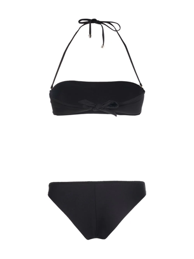 Shop Manokhi Halterneck Bandeau-style Bikini Set In Schwarz