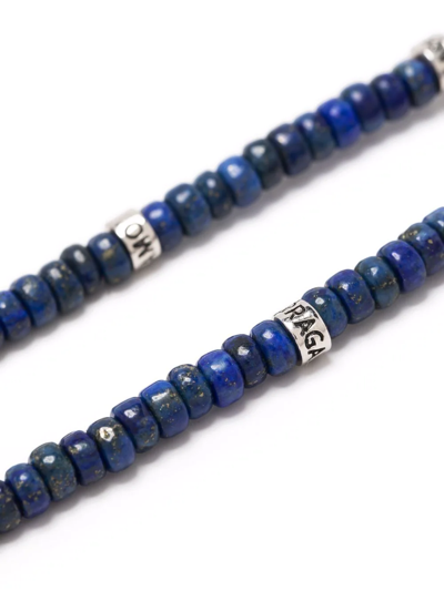 Shop Ferragamo Engraved-detail Beaded Bracelet In Blau