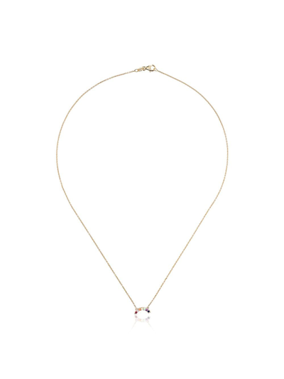 Shop Andrea Fohrman Yellow Gold Small Rainbow Ruby Necklace
