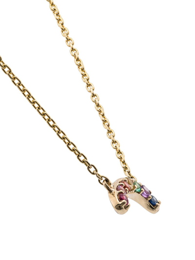 Shop Andrea Fohrman Yellow Gold Small Rainbow Ruby Necklace