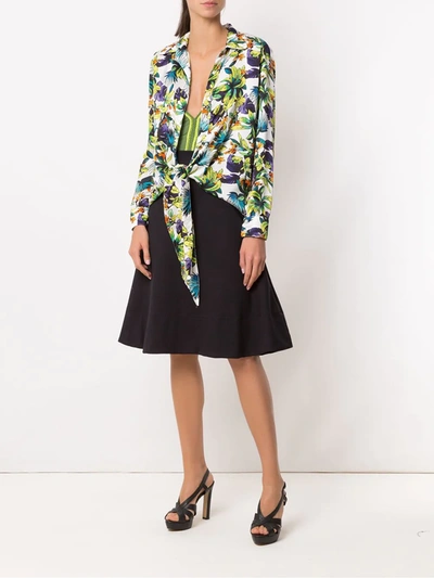 AMIR SLAMA PRINTED SILK SHIRT - 白色