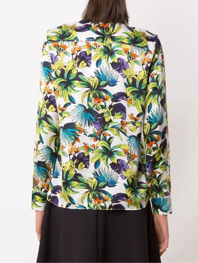 AMIR SLAMA PRINTED SILK SHIRT - 白色