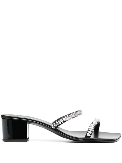 Shop Giuseppe Zanotti Crystal-strap Sandals In Black