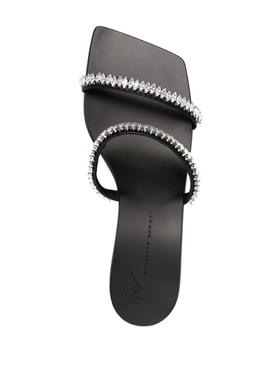 Shop Giuseppe Zanotti Crystal-strap Sandals In Black