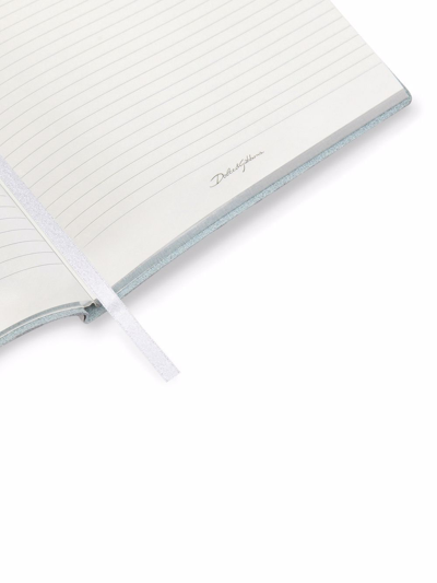Dolce & Gabbana Small Zebra-print Leather Ruled Notebook In Black