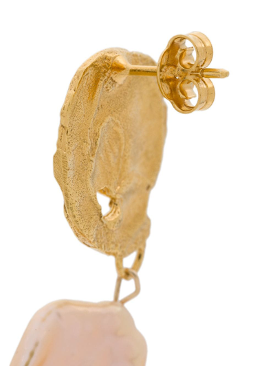 Shop Alighieri La Jetee Pearl Earrings In Gold