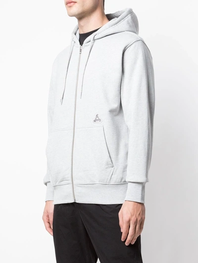 Palace Sofar Zip Hoodie In Grey