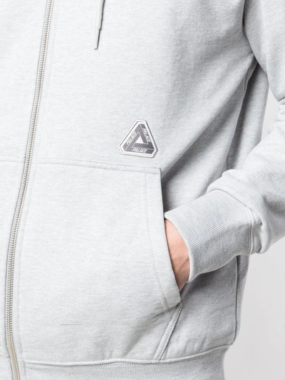 Palace Sofar Zip Hoodie In Grey