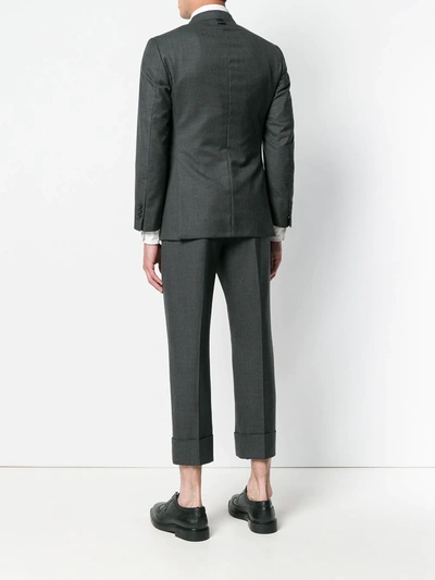 Shop Thom Browne Wide-lapel Two-piece Suit In Grey