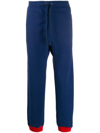 Shop Gucci Side Stripe Track Pants In Blue