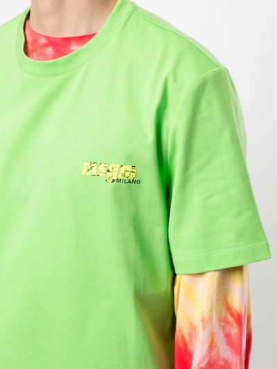 Msgm Logo Printed T-shirt In Green