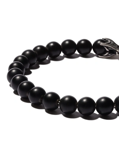 Shop David Yurman Sterling Silver Spiritual Beads Onyx Bracelet In Ssbbo