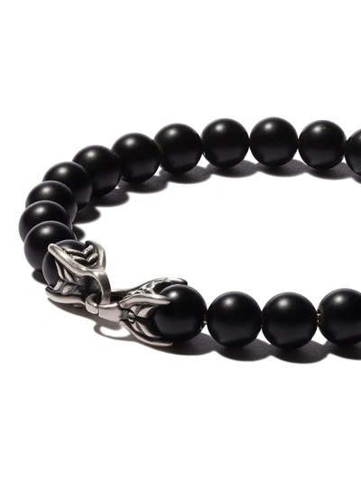 Shop David Yurman Sterling Silver Spiritual Beads Onyx Bracelet In Ssbbo