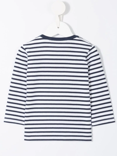 Shop Familiar Apple Patch Striped T-shirt In White