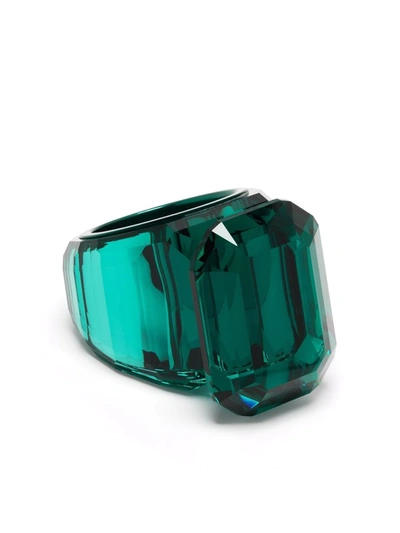 Shop Swarovski Lucent Cocktail Ring In Green