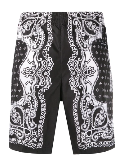 Shop Dolce & Gabbana Bandana Print Swim Shorts In Black