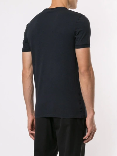 Dolce & Gabbana Crown And Laurel Patch Crewneck T-shirt In Blue
