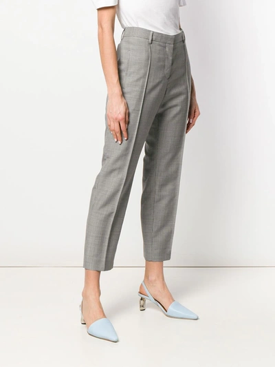 Shop Rochas Cropped Flared Trousers In Grey