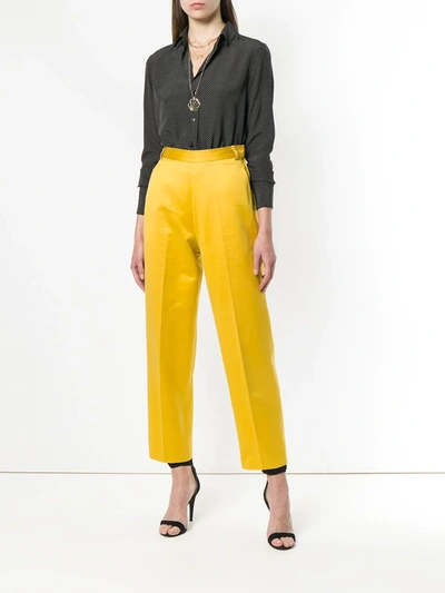 Pre-owned Saint Laurent High Waisted Trousers In Yellow