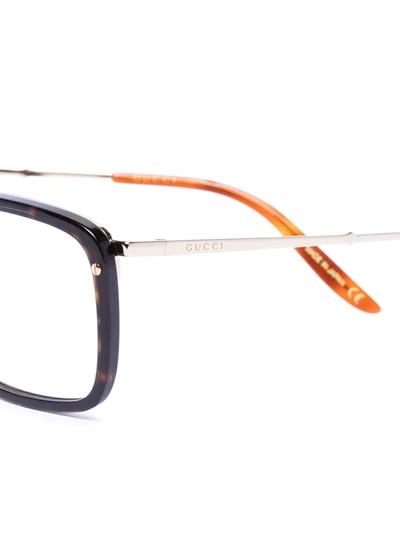 Shop Gucci Square-frame Glasses In Brown