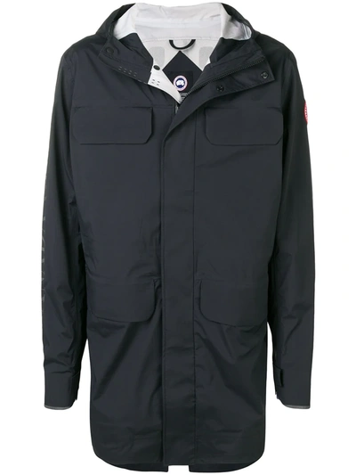 Shop Canada Goose Concealed Zip Coat In Black