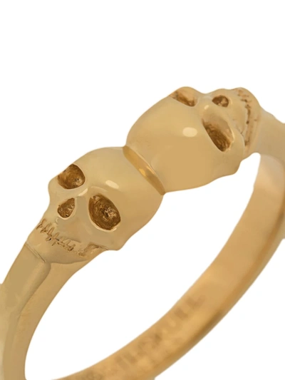 Shop Northskull Atticus Twin Skull Ring In Gold