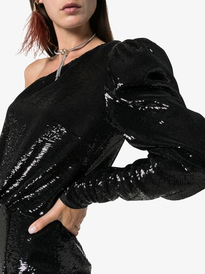 Shop Alexandre Vauthier Sequin-embellished Mini Dress In Black