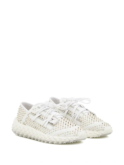 Shop Giuseppe Zanotti Studded Low-top Sneakers In White