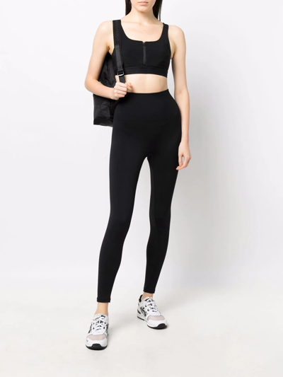Wolford Midnight Grace Front-slit Jersey Leggings In Black