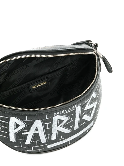 Shop Balenciaga Souvenir Graffiti Belt Bag In Black