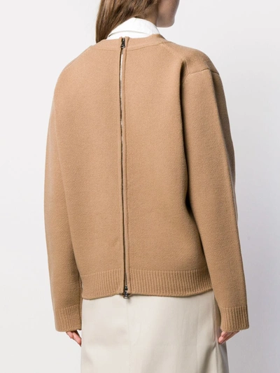 Shop N°21 Crystal Detail Oversized Cardigan In Neutrals