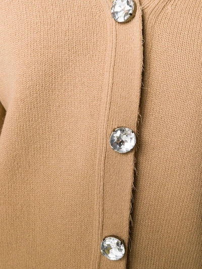 N°21 Crystal Detail Oversized Cardigan In Neutrals