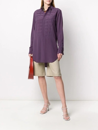 Shop Bottega Veneta Quilted Front Shirt In Purple