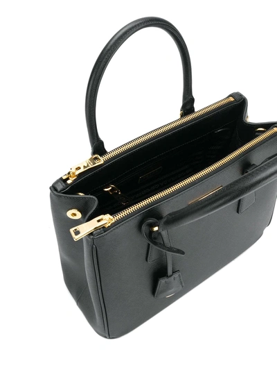 Prada Medium Galleria Leather Tote Bag In Black