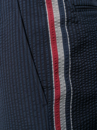 Shop Thom Browne Rwb Striped Tailored Trousers In Blue