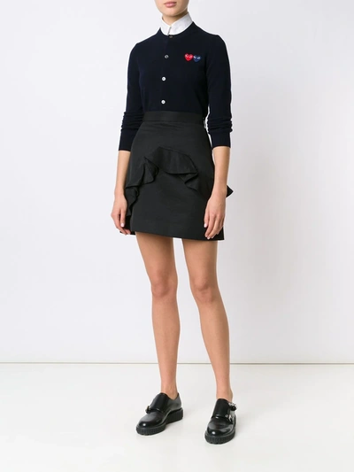 Comme Des Garçons Play Comme Des Garcons Play Double Heart Cardigan In Blue