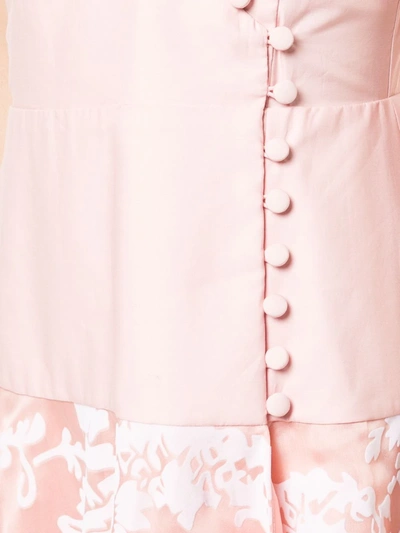 Rosie Assoulin Damask Wrap Front Midi Dress In Pink