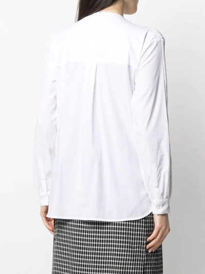 Shop Enföld Ribbed Front Panelled Sweatshirt In White