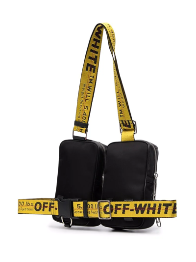 Off-white Double Pouch Shoulder Bag In Black