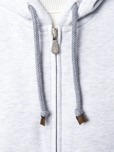 Shop Brunello Cucinelli Hooded Cotton Gilet In Grey